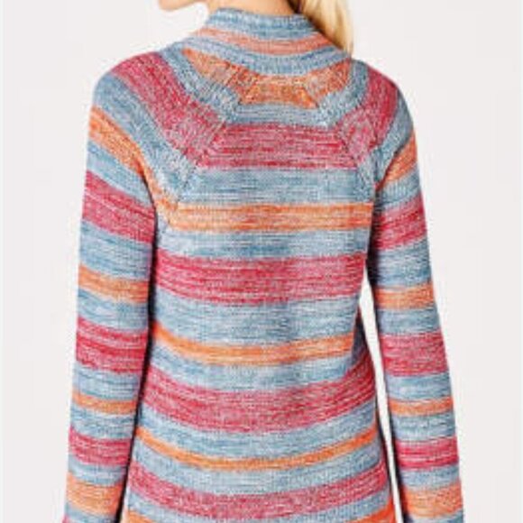 J. Jill SZ XL Women's Cotton/Linen Blend Colorful Striped Knit Sweater - Picture 7 of 11